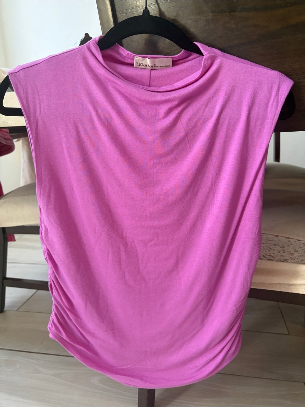 Zenana Outfitters Sleeveless Ruched Tank Top - MauvePink